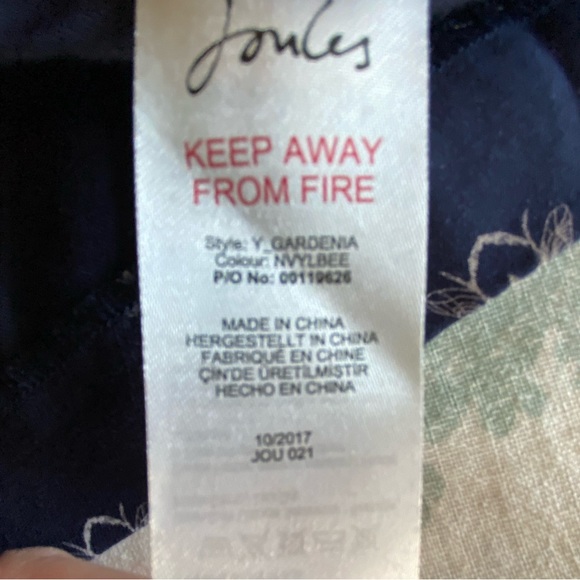 NWT Joules Gardenia Bee Print Dress, Navy Blue with Cream Bees - Picture 6 of 11